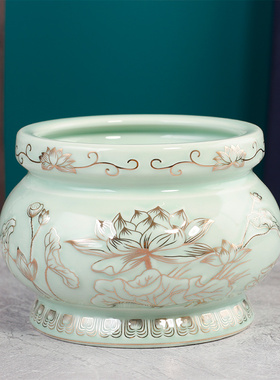 水木陶瓷供奉中式桌面摆件大气