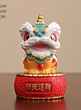 国潮佛山舞狮醒狮创意摆件感小众桌面茶桌装饰工艺品生日礼物