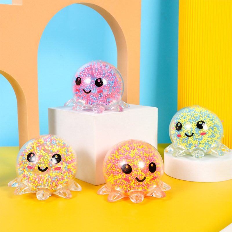 Squishy Mochi Fidget Toys octopus Stress ball发光章鱼捏捏乐-图0