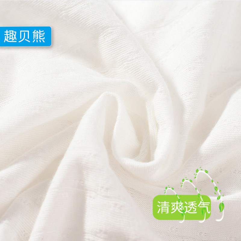 短袖纯棉夏装宝宝空调服薄款内衣 趣贝熊连身衣/爬服/哈衣