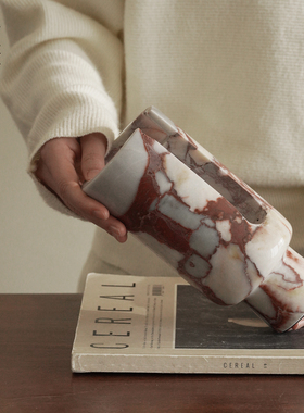 轻奢宝格丽大理石苹果烛台摆件