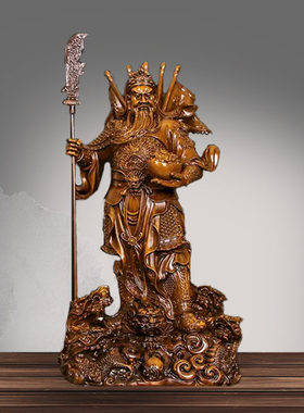 元宝关公像文武财神招财家庭关二爷雕像旗开得胜店铺公司前台摆件