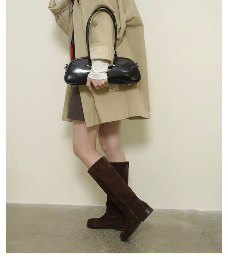 rura高靴不过膝长靴女2024年秋冬磨砂长筒靴低跟复古高筒靴骑士靴,淘宝优惠券,粉丝福利购,淘宝优惠卷