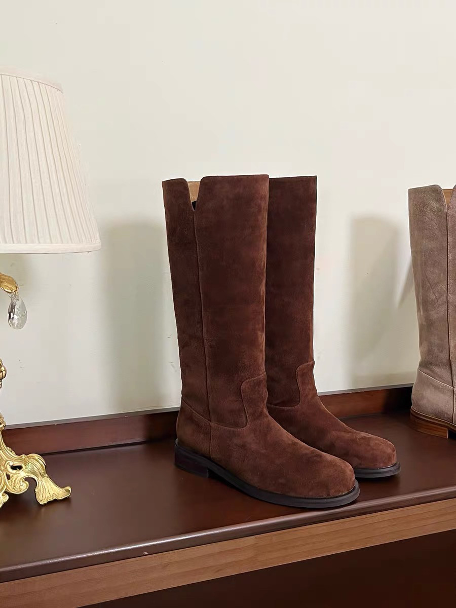 rura高靴不过膝长靴女2024年秋冬磨砂长筒靴低跟复古高筒靴骑士靴,淘宝优惠券,粉丝福利购,淘宝优惠卷