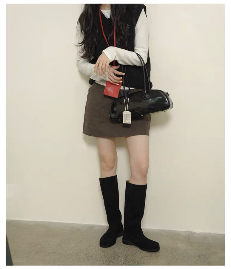 rura高靴不过膝长靴女2024年秋冬磨砂长筒靴低跟复古高筒靴骑士靴,淘宝优惠券,粉丝福利购,淘宝优惠卷