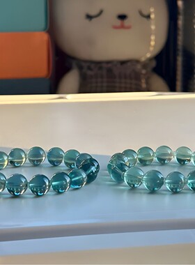 2026水晶7A天然绿萤石串珠手链女简约半成品圆珠手串散珠厂家直销