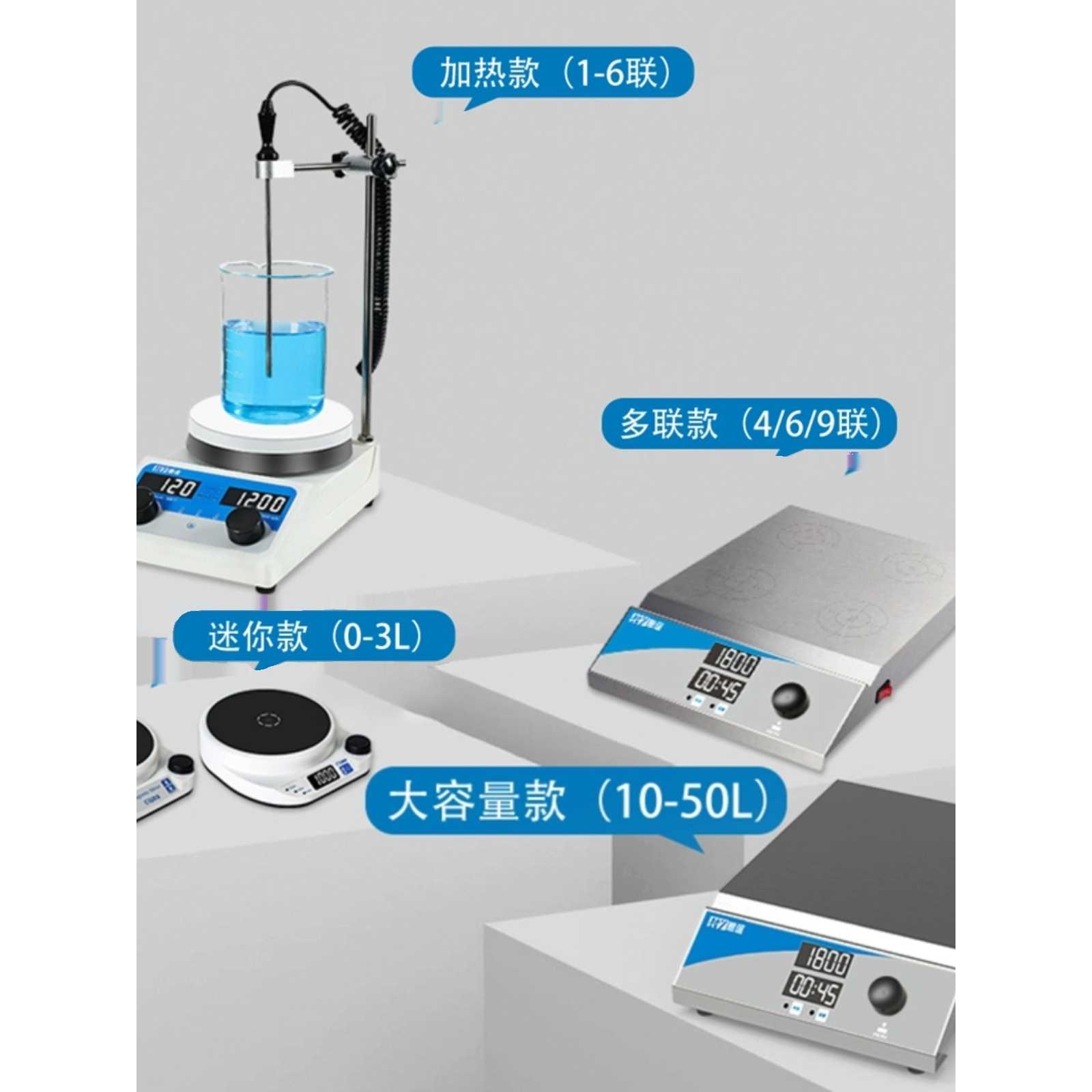 磁力搅拌器实验室数显恒温加热小型迷你多联四联六联大容量搅拌机 - 图2