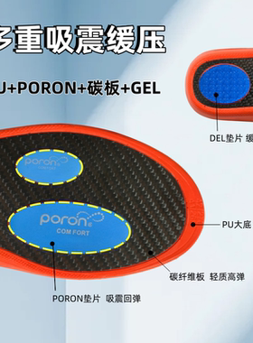 碳纤维运动鞋垫减震吸汗透气