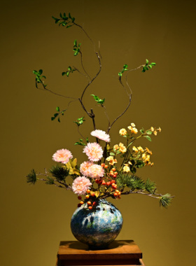 新中式陶瓷花瓶宋韵花艺高端桌面