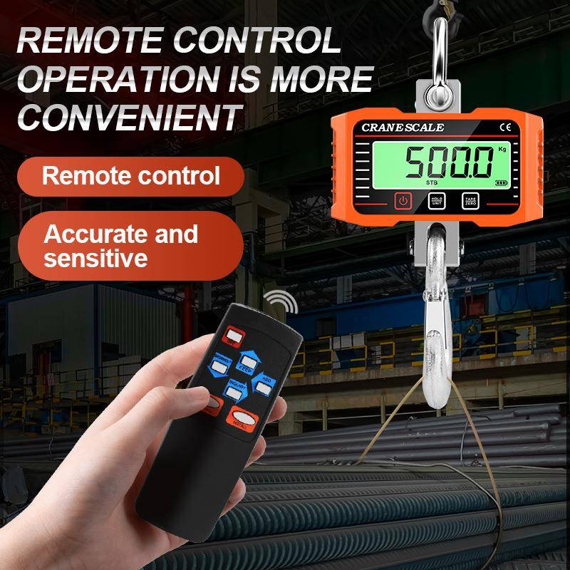 电子吊秤2000kg工业LCD显示电子称手提式吊磅2T吊钩称1000KG吊秤 - 图2