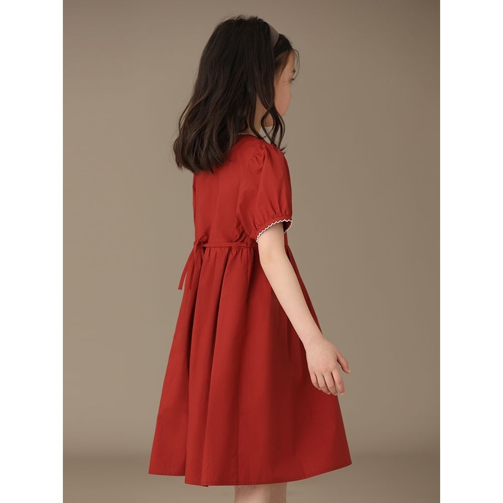 童装夏季新品女童双排扣撞色花边领纯棉公主连衣裙子宽松洋气,淘宝优惠券,粉丝福利购,淘宝优惠卷