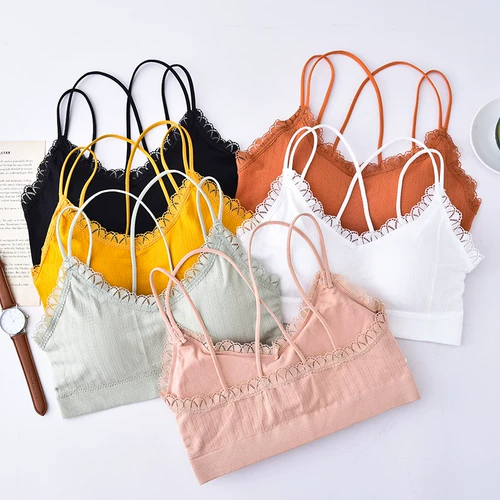 Бюстгальтер без косточек, бюстгальтер пуш-ап, кружевной бюстгальтер-топ, майка топ, 2020, красивая спина