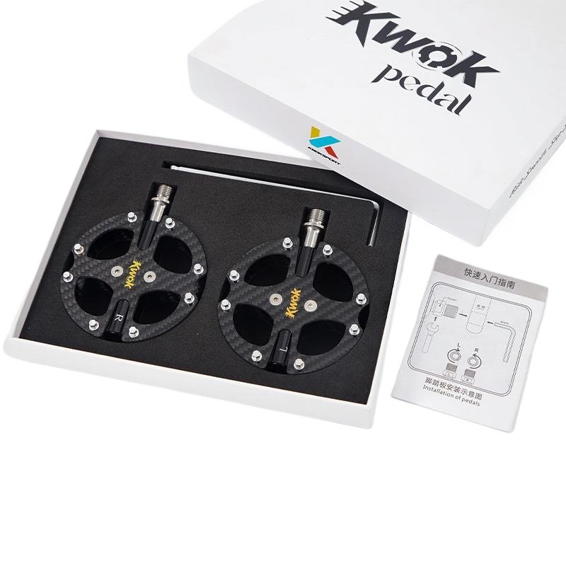 KWOK风火轮钛合金自行车折叠脚踏山地车碳纤维防滑脚蹬公路车通用 - 图2