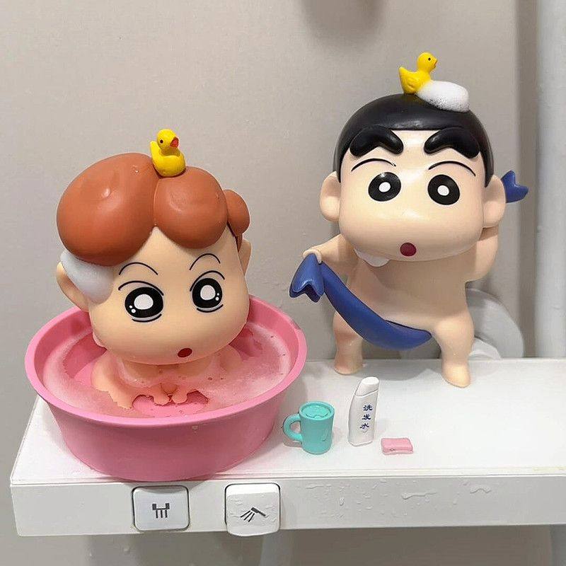 蜡笔小新Q版手办动漫模型恶搞洗澡小新机箱公仔手办二次元人,淘宝优惠券,粉丝福利购,淘宝优惠卷