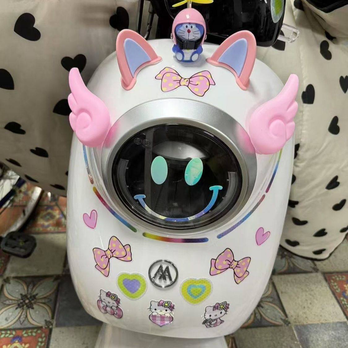 可爱小配件牛电动车摩托天使翅膀猫耳朵可爱装饰车贴头盔爱玛台铃,淘宝优惠券,粉丝福利购,淘宝优惠卷