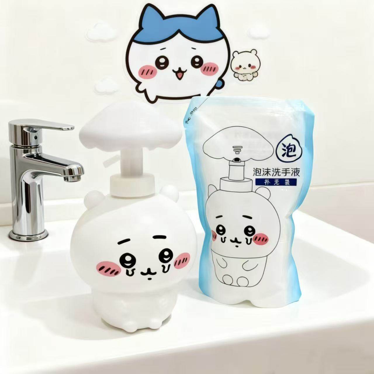 吉伊卡哇蘑菇头洗手液卫浴个人清洁工具种草好物chiikawa分装瓶器,淘宝优惠券,粉丝福利购,淘宝优惠卷