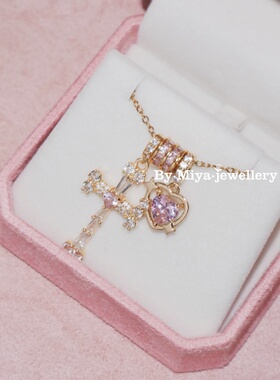 锆石项链Luckybear爱心星星项链超可爱欧美ins