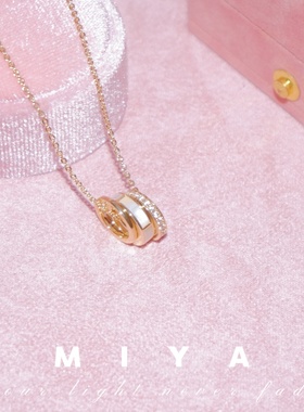 千金归来~三环贝母锆石叠加重工项链~超绝千金气质