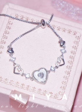 甜美假期~爱心贝母锆石重工手链 欧美辣妹感满满