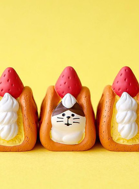 一只给巧克力煎饼涂蛋黄酱的猫 可移动 迷你搭配小组合