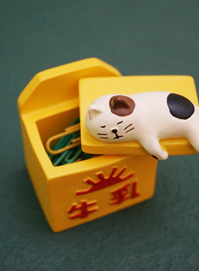 树脂收纳日式桌面角落生物摆件猫