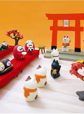 鸟居神社和风正月祈福树脂摆件