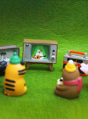 日式杂货昭和时代复古黑白电视机