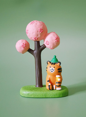 树脂装饰日式可爱老虎