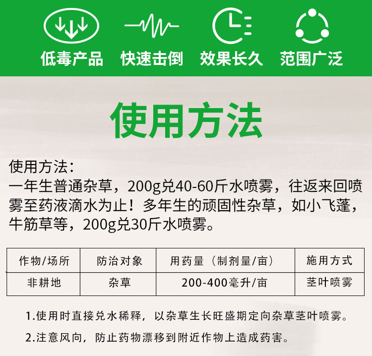 菜锄草铵膦草铵磷草胺磷安磷果园茶园林荒地牛筋草杂草除草剂烂根-图2