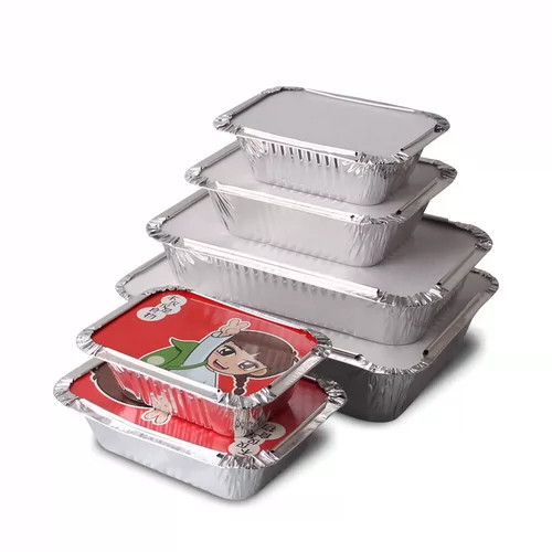 Олова категория коробка барбекю прямоугольная запеченная рисовая упаковочная коробка запеченная запеченная алюминиевая ящик с алюминиевой коробкой.