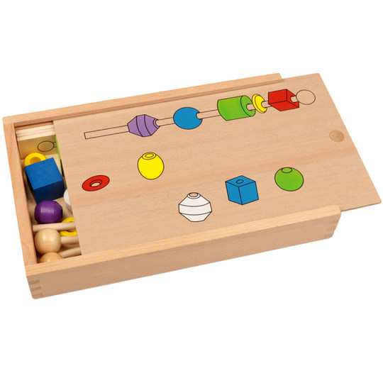 Beaded kindergarten hand-eye coordination Montessori early education children baby color shape cognitive puzzle area toy small class