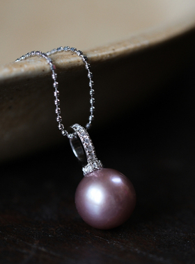 远家 淡水爱迪生珍珠11-12mm项链/吊坠极光正圆极微瑕 Y-828限量