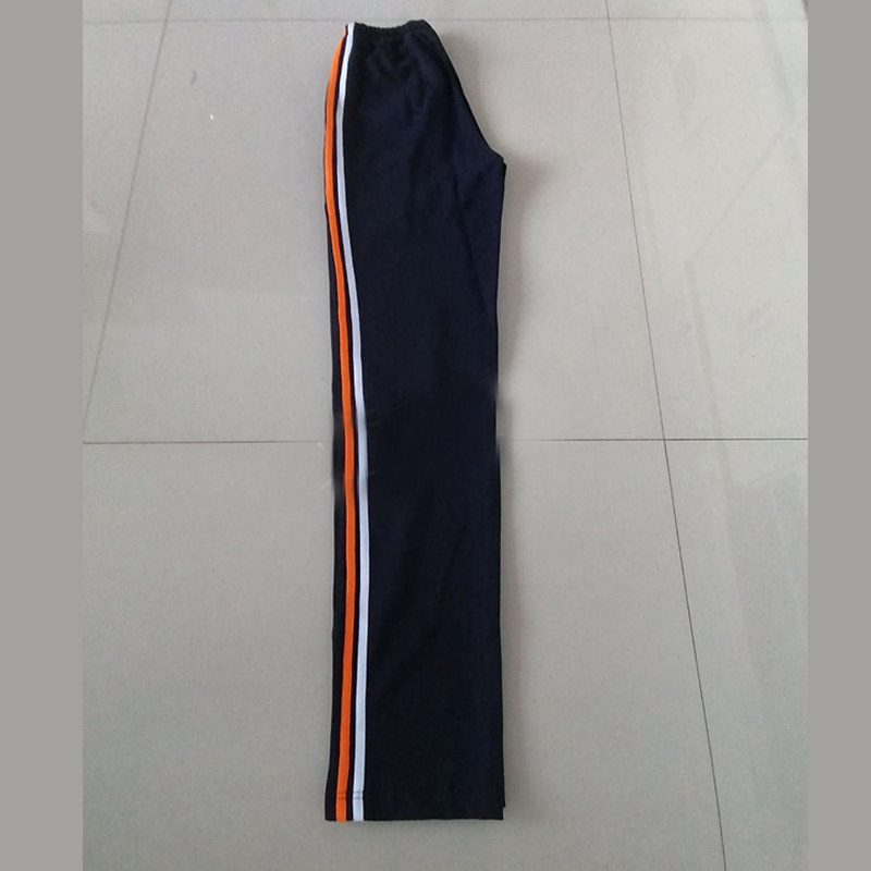 定做中小学生冬季加绒深藏蓝色橘条白边休闲运动裤校服长裤子校裤,淘宝优惠券,粉丝福利购,淘宝优惠卷