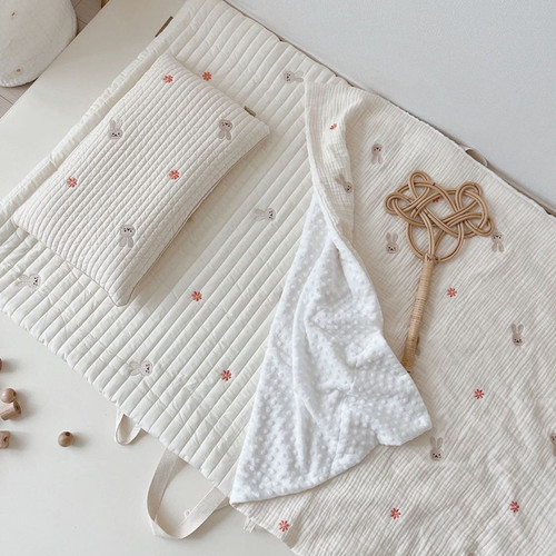 婴儿豆豆毯纯棉纱布被宝宝盖毯四季空调毯子新生儿夏凉被-图0