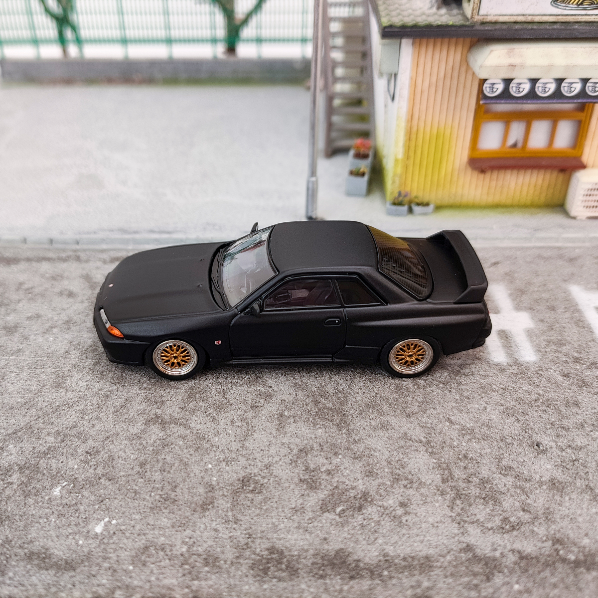 INNO 1:64日产 NISSAN SKYLINE GTR R32黑色合金汽车模型-图1