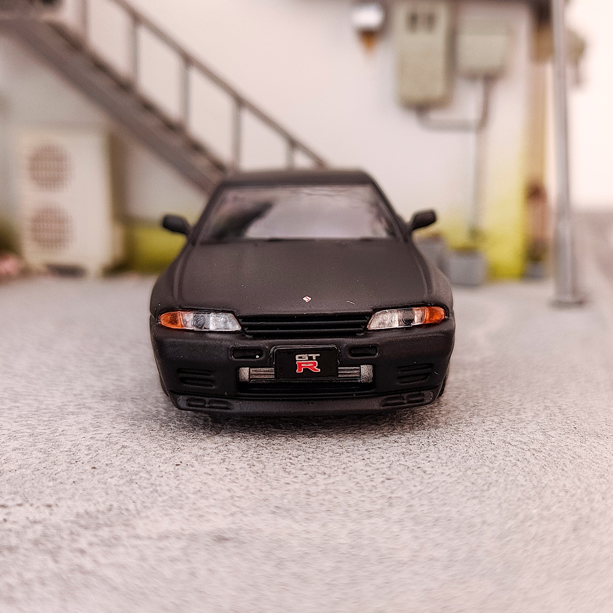 INNO 1:64日产 NISSAN SKYLINE GTR R32黑色合金汽车模型-图2