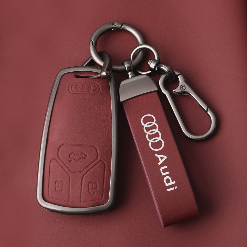 适用奥迪钥匙套2024款Q5L/A4L/A6L/A3/A5/A8/Q7汽车合金外壳 - 图0