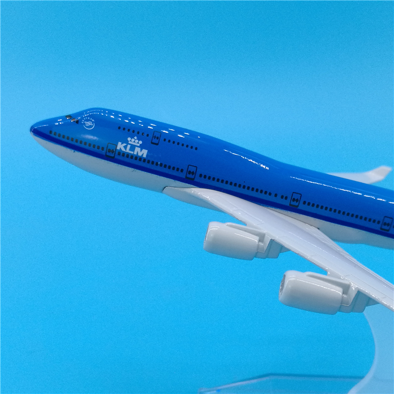 16cm荷兰航空波音B747合金飞机模型摆件KLM Royal Dutch Airlines - 图0