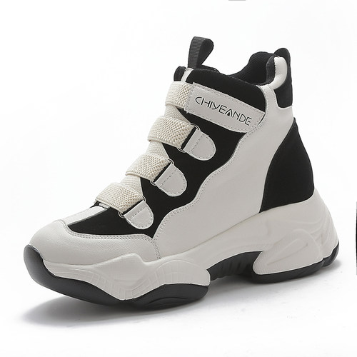 老爹鞋女春季2025新款厚底内增高女鞋8cm增高百搭休闲高帮运动鞋 - 图3