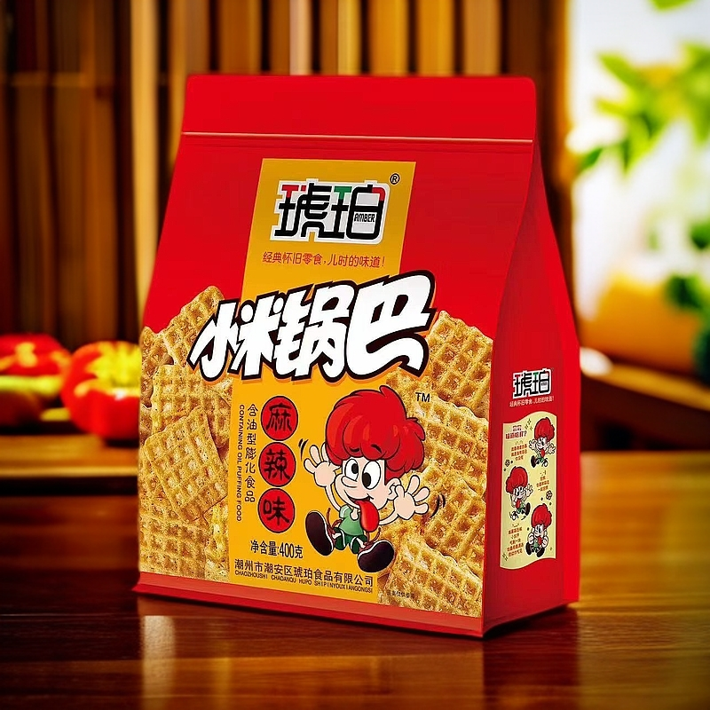 琥珀小米锅巴400g超市同款经典怀旧香脆膨化食品麻辣牛肉味小吃,淘宝优惠券,粉丝福利购,淘宝优惠卷