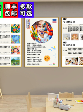 美术课程体系挂图画室墙面布置装饰画美术培训机构工作室文化海报