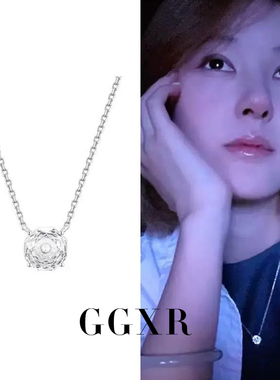 GGXR 赵露思同款 999足银玫瑰花切项链女轻奢高级感