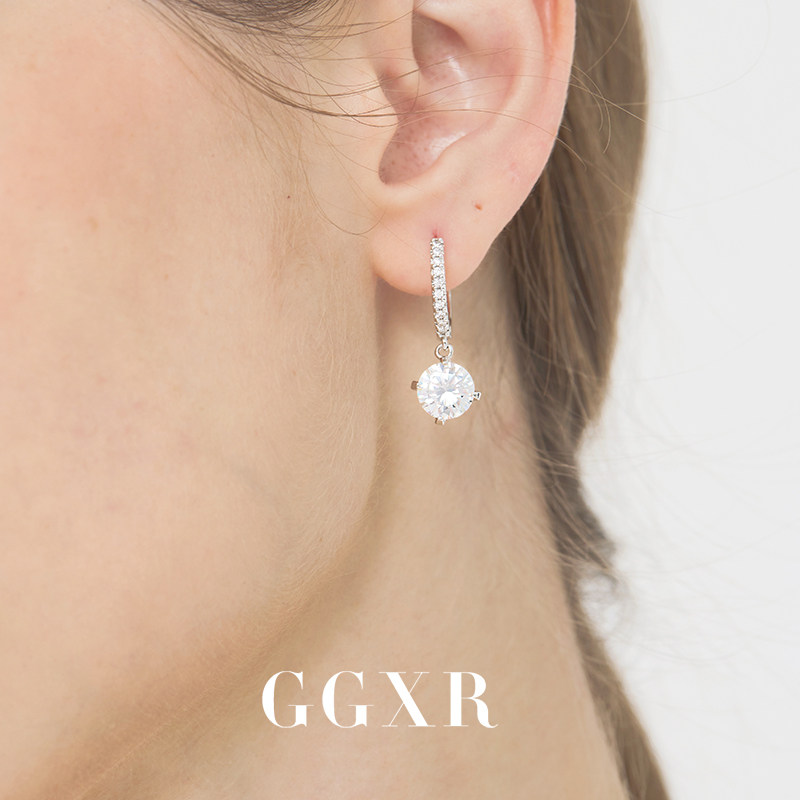 GGXR 欧美微镶满钻吊坠锆石耳环无耳洞耳夹,淘宝优惠券,粉丝福利购,淘宝优惠卷