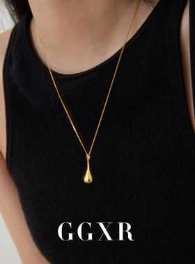 GGXR 925银复古维也纳女神的眼泪 水滴项链锁骨链