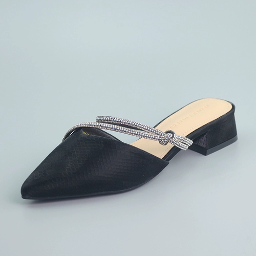 Летняя обувь, слайдеры, комфортные модные тапочки с заостренным носом