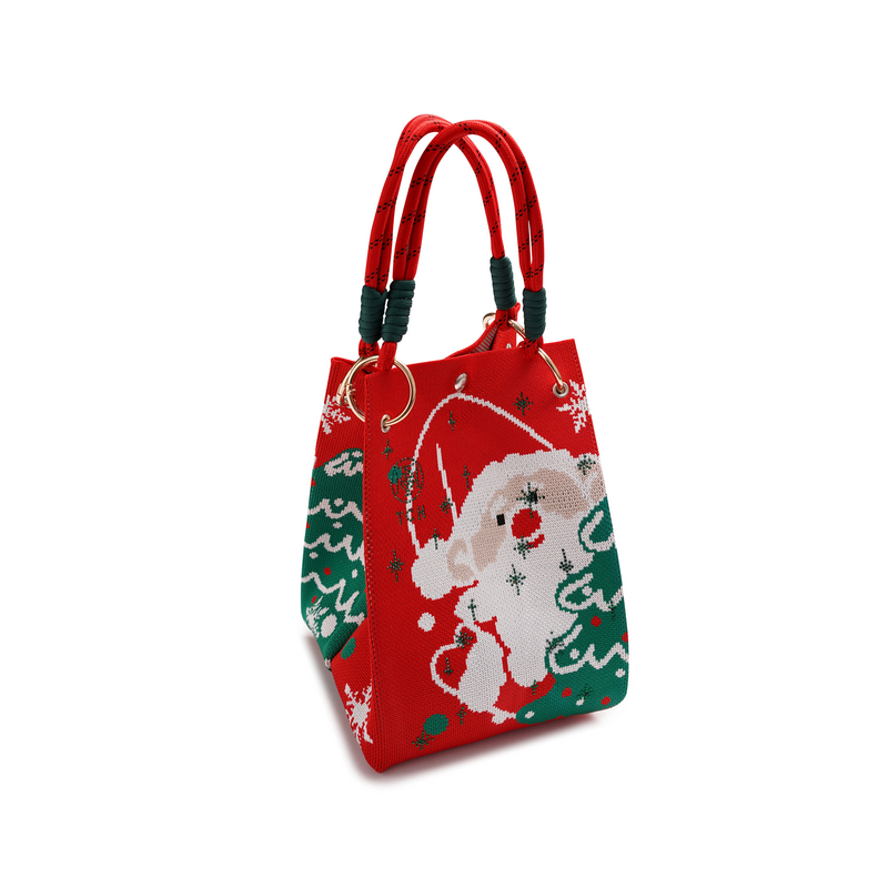 TCH圣诞老人手提包时尚百搭单肩水桶包节日2025年新款T75D40E1010 - 图0