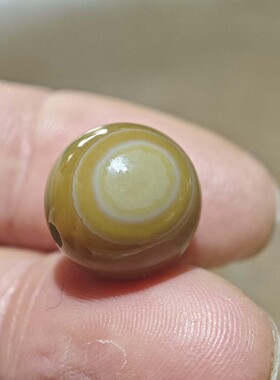 天然黄色缠丝玛瑙圆珠散珠