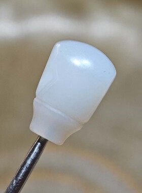 13MM藏饰白玛瑙老改佛头小三通文玩配饰DIY手串佛串配件