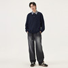 Gxg.jeans men's two-color fake two-piece simple fashionable loose lapel sweatshirt for men spring and autumn hot sale