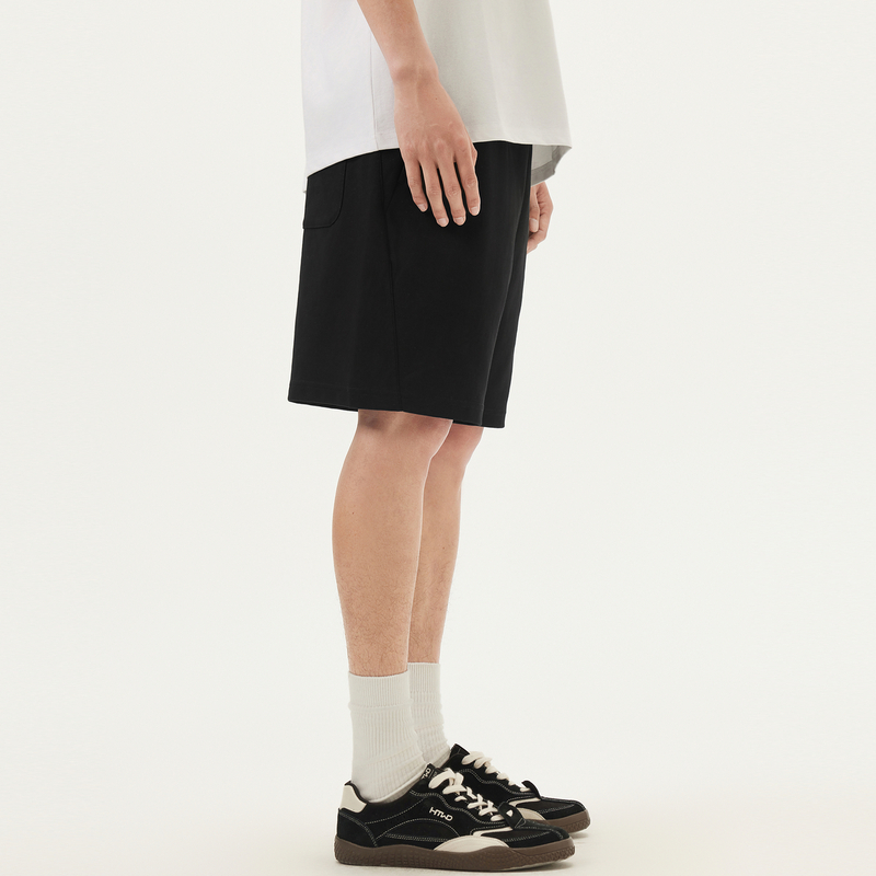 gxg.jeans男装 黑色基础简约松紧腰宽松休闲短裤 25年夏季新款